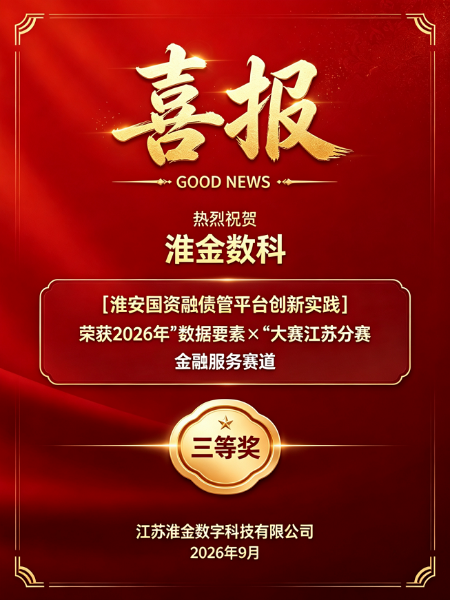 淮金数科“淮安国资竞融债管平台创新实践”项目荣获...